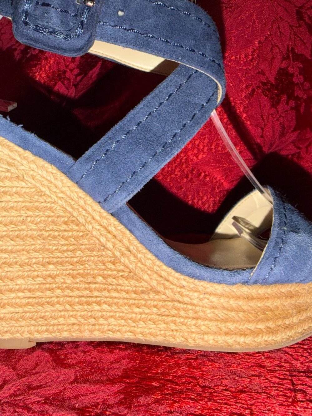 Marc Fisher Haely Blue Espadrille Wedge Sandals Sz 6 - Picture 10 of 14